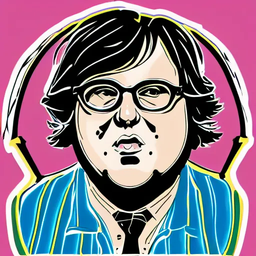 Image similar to andy milonakis & clark duke hybrid, vector, svg sticker art