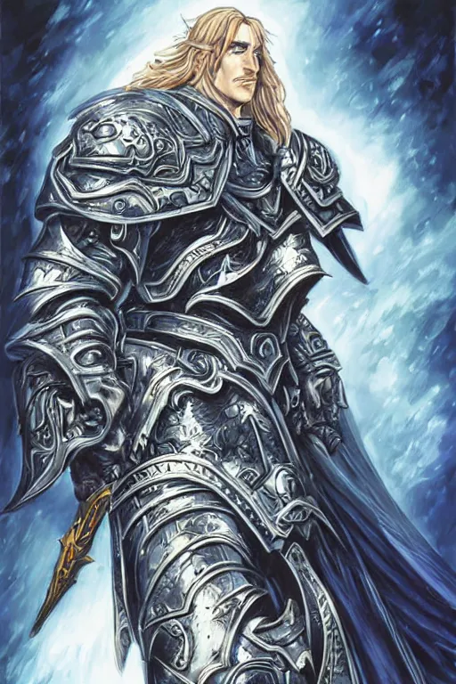 Image similar to Arthas in the style of Ayami Kojima,