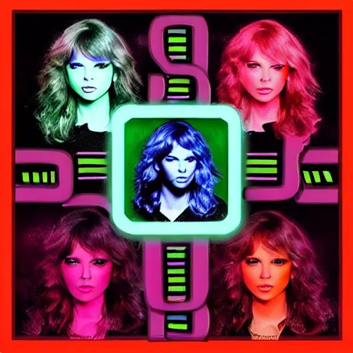 Image similar to a neon album cover for a Taylor Swift rock pop album