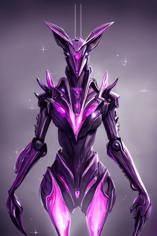 Image similar to cinematic bust shot, detailed elegant beautiful stunning giant robot mecha hot female goddess dragon, sharp spines, sharp metal ears, smooth purple eyes, smooth fuschia skin, elegant smooth silver armor, nebula size, space, epic proportions, epic scale, warframe fanart, macro giantess, furry art, dragon art, goddess art, giantess art, furaffinity, octane