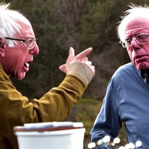 Image similar to bernie sanders yelling at walter white,