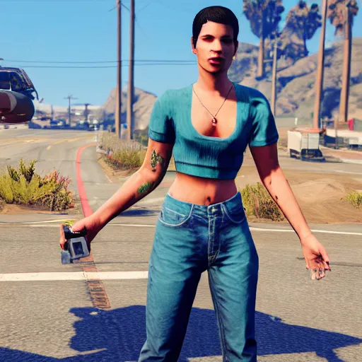 Image similar to Halsey in GTA V, 4k