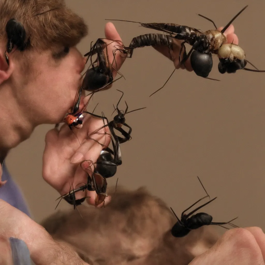 Image similar to jerma985 holding a cute earwig