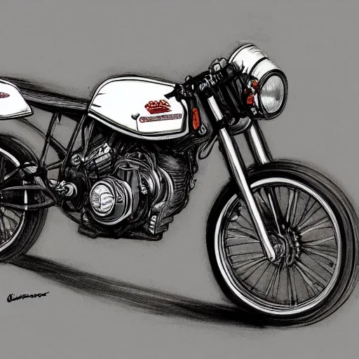 Prompt: 1980s motorcycle sketch concept art, high detail, high definition, 8k,
