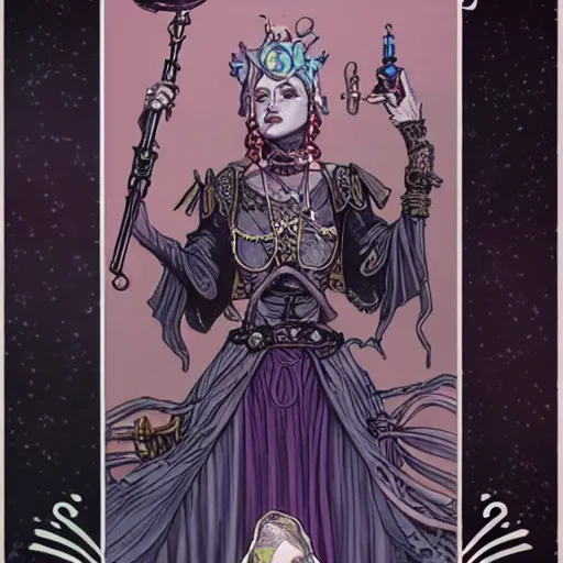 Image similar to an ethereal steampunk sith princess, grimdank tarot card by james jean and steven belledin