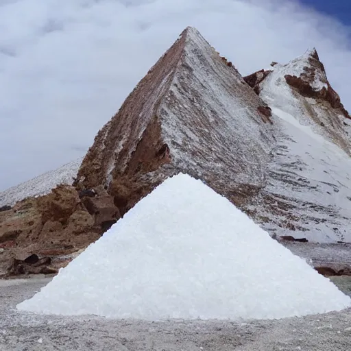 Image similar to mound of salt shaped like mount everest