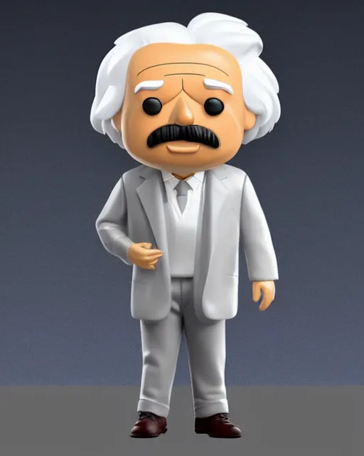 Prompt: full body of albert einstein as a funko pop!, four, studio lighting, white background, single body, no shadow, blender, trending on artstation, 8 k, highly detailed