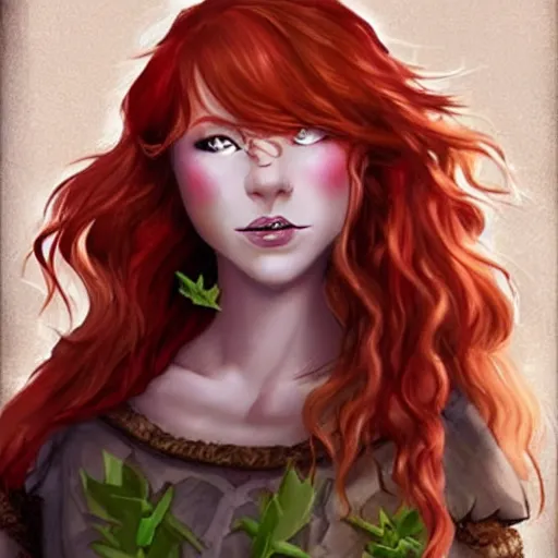 Prompt: redhead druid, fantasy, d&d