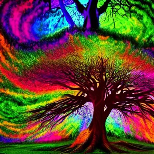 Image similar to a psychedalic tree