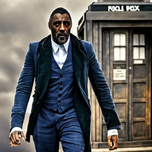 Doctor Who Played By Idris Elba Cinematic Photo Stable Diffusion