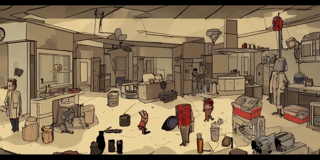 Image similar to Screenshot of The Silent Age, a point and click adventure game, developed by Danish indie game studio House on Fire, and released for iOS and Windows. The game's story focuses on a janitor who is plunged into a task of saving humanity from an apocalyptic event by using time travel, discovering the future that will come about if the event is not prevented.