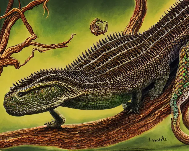 Prompt: langford's basilisk, art by national geographic,, nature show, 4 k