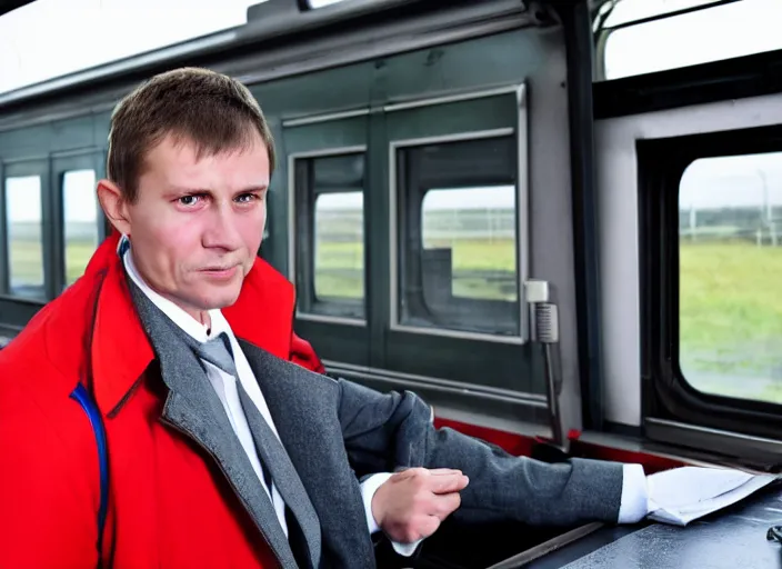 Image similar to train driver of the Russian Railways