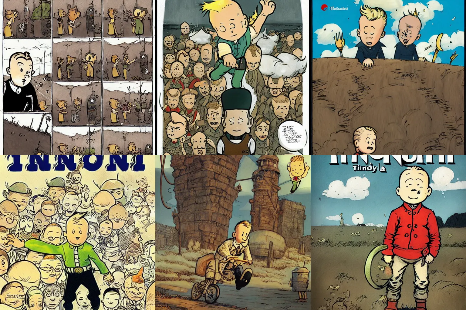 Prompt: tintin, by tony sandoval.