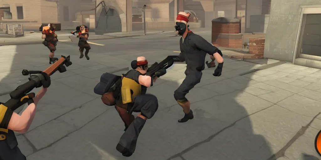 Image similar to sam hyde in team fortress 2, game screenshot