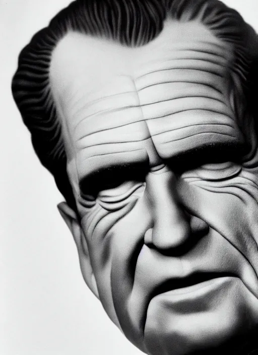 Image similar to 3 0 0 0 ( richard nixon ), portrait photography feroflex photorealistic studio lighting ektachrome detailed intricate face details, ultradetails, beautiful face, realistic shaded perfect face, extremely fine details