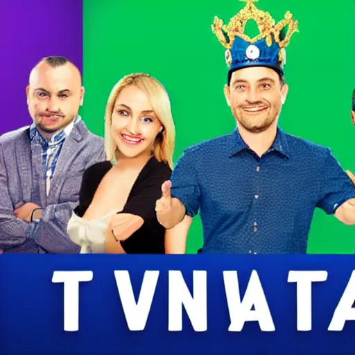 Image similar to Trivia TV show with blue crown logo