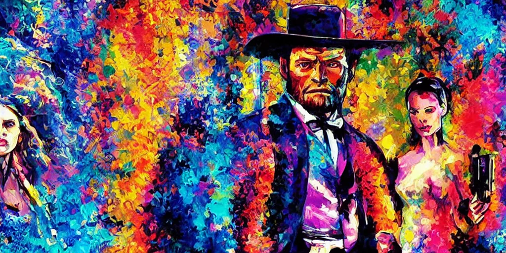 Image similar to Westworld, colorful