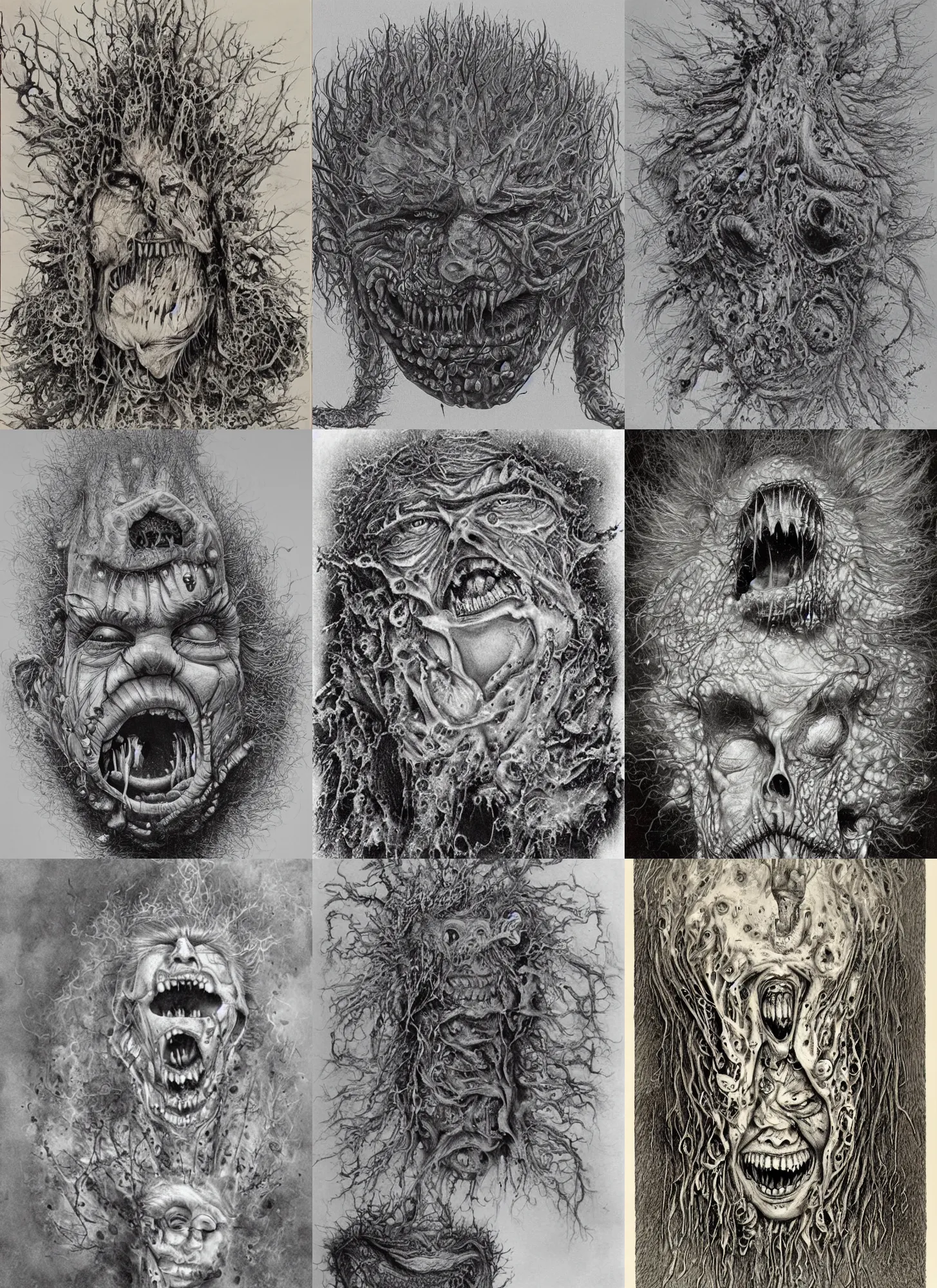 Image similar to donald trump's disgusting true form bursting from within, gross, slimy, sleazy, pustules, high details, intricate details, by stephen gammell