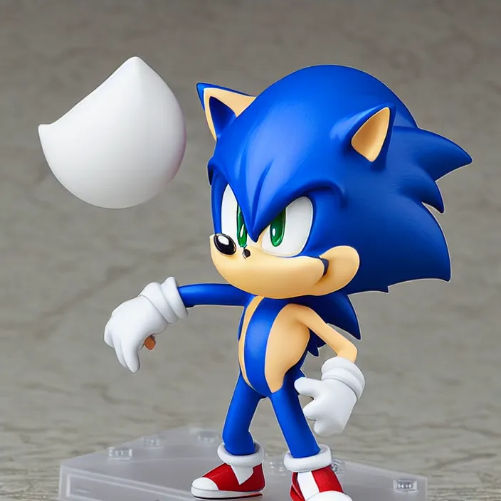 Prompt: An anime Nendoroid of Sonic the Hedgehog, figurine, detailed product photo