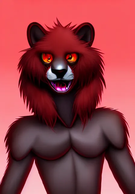 Image similar to furry - male - red - black - weasel - necromancer - fursona uhd ue 5 visual novel pc game expressions