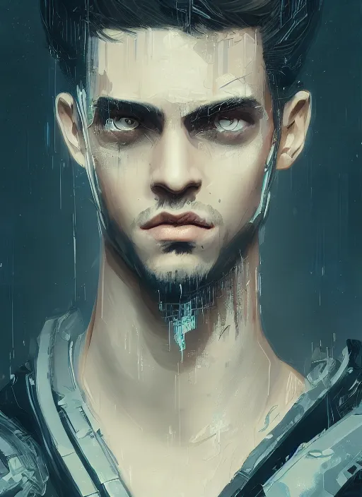 Prompt: a portrait of a prince, cyberpunk, grim - lighting, high - contrast, intricate, elegant, highly detailed, digital painting, artstation, concept art, smooth, sharp focus, illustration