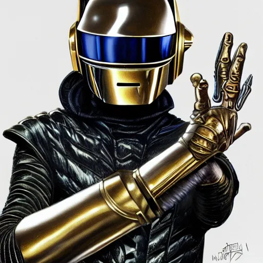Image similar to Daft Punk, fantasy D&D character, portrait art by Donato Giancola and James Gurney, digital art, trending on artstation