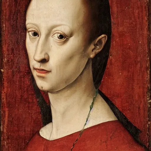 Image similar to a renaissance style portrait painting of licantropo