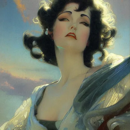 Prompt: detailed portrait of 3 0 s art deco anime girl, painting by gaston bussiere, craig mullins, j. c. leyendecker