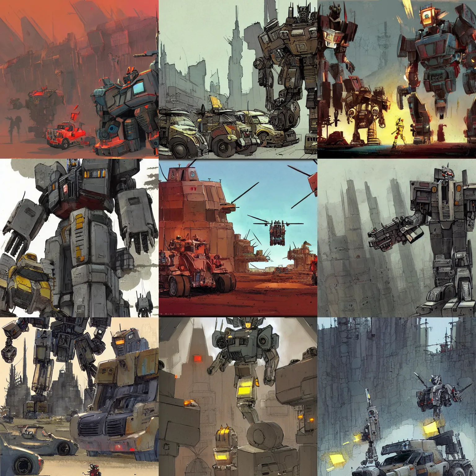 Prompt: transformers by Ian McQue