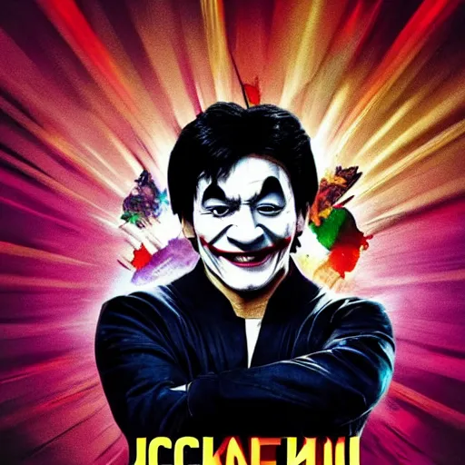 Image similar to jackie chan as joker at film poster