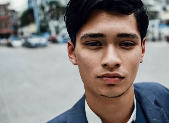 Prompt: outdoor very close candid portrait of a very very very very extremely handsome!!! good looking young man in 2 0 2 2 his face looks very very extremely like jose rizal!!! hair like jose rizal, eyes like jose rizal, very handsome and wearing modern clothes photo taken in 2 0 2 2, 3 5 mm f 1. 4 digital color photography