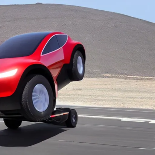 Prompt: tesla hover truck