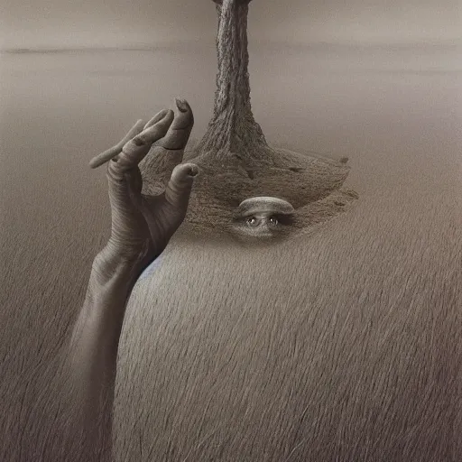 Image similar to James May. Zdzisław Beksiński