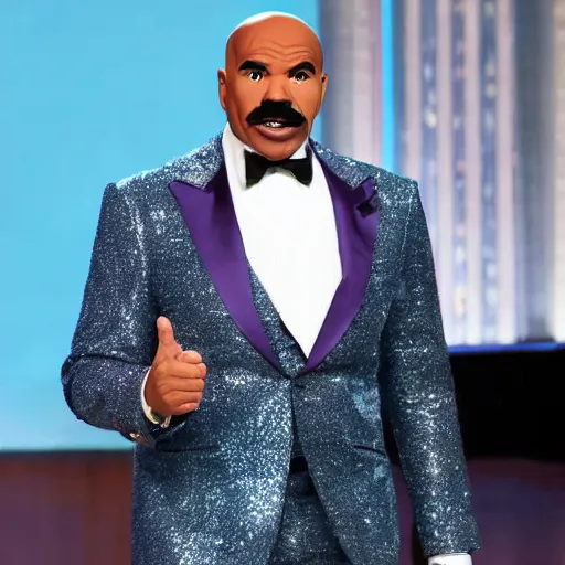 Image similar to realistic photo of steve harvey as a robot