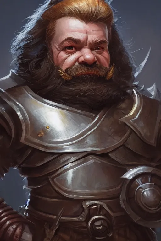 Image similar to dwarf knight portrait, highly detailed, d & d, fantasy, highly detailed, digital painting, trending on artstation, concept art, sharp focus, illustration, global illumination, ray tracing, realistic shaded, art by artgerm and greg rutkowski and fuji choko and viktoria gavrilenko and hoang lap