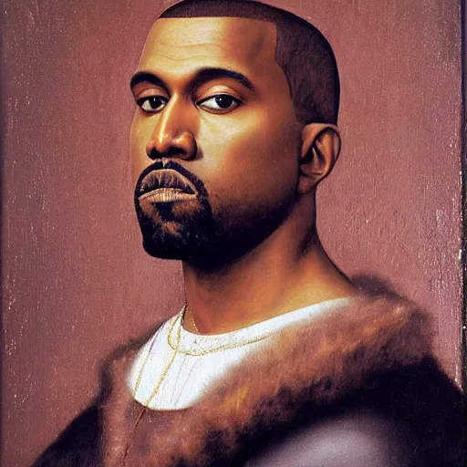 Image similar to A Renaissance portrait painting of Kanye West