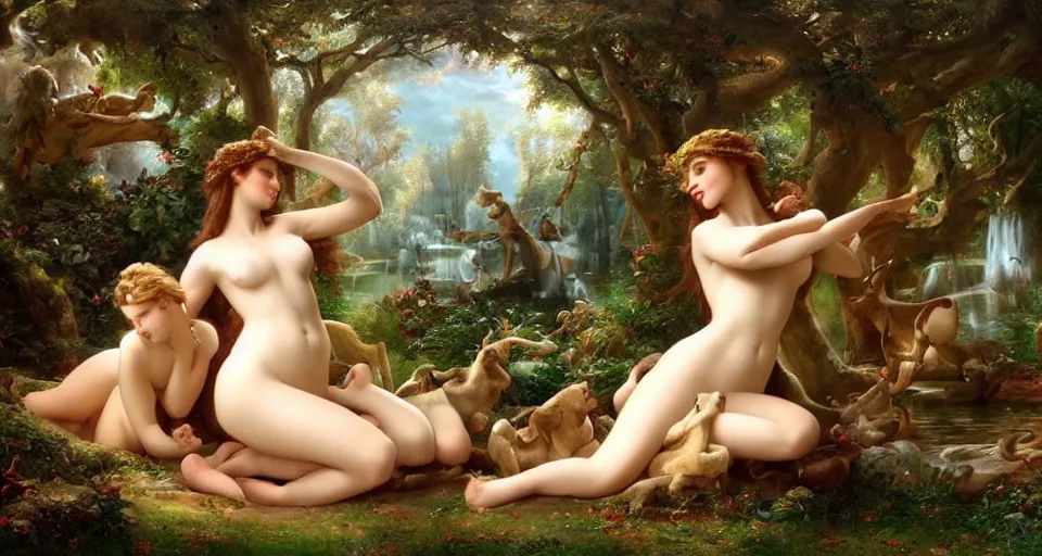 Image similar to Enchanted and magic forest, by Guillaume Seignac