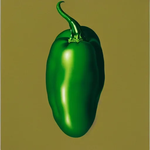 Image similar to jalapeno by shusei nagaoka, kaws, david rudnick, airbrush on canvas, pastell colours, cell shaded, 8 k