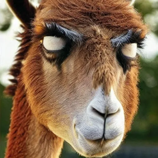 Image similar to nicholas cage is a llama, haha look at silly llama nicholas cage