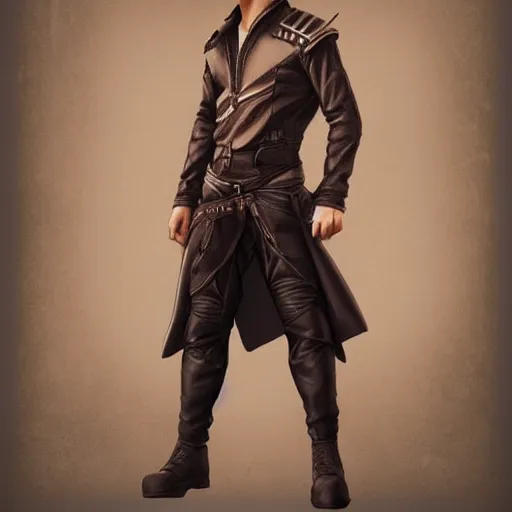 Image similar to male leather clothes cloud dancer, Artstation
