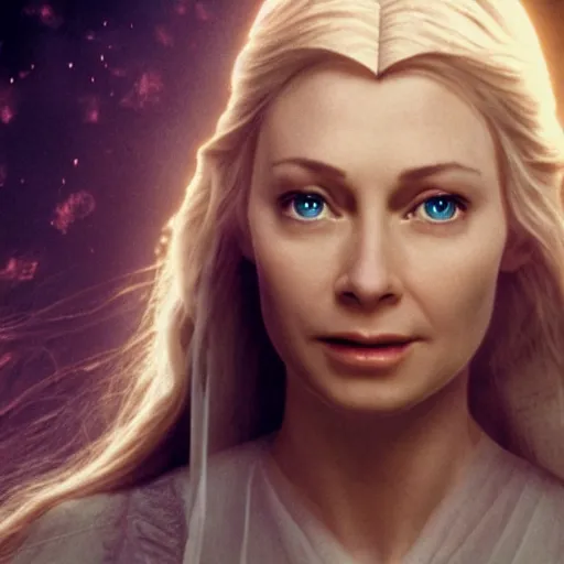 Image similar to galadriel from lord of the rings, movie still, 4 k