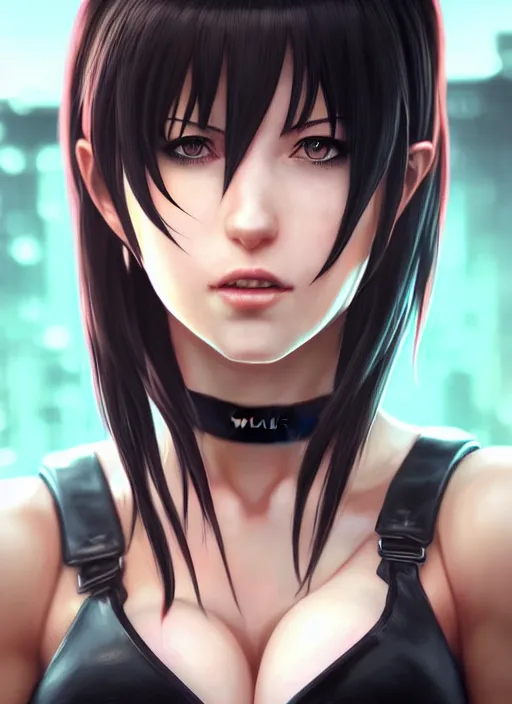 Image similar to portrait of tifa lockhart, final fantasy, art by artgerm, wlop, loish, ilya kuvshinov, 8 k hyperrealistic, hyperdetailed, beautiful lighting, detailed background, depth of field, symmetrical face, frostbite 3 engine, cryengine,