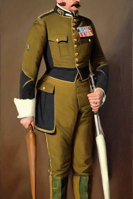 Prompt: full body portrait of the dictator of the dallas mavericks, 1 8 8 9, in full military garb, oil on canvas by william sidney mount, trending on artstation