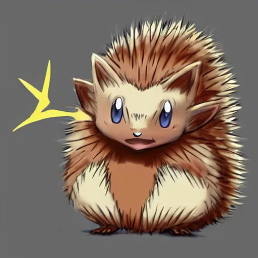 Prompt: A pokemon that looks like A hedgehog without thorns, clothed in a layer of shadows ，Trending on art station. Unreal engine.