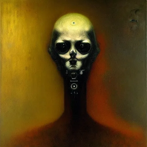 Prompt: technological anxious hyperpop cybernetic warlock, award winning oil painting by santiago caruso and odilon redon