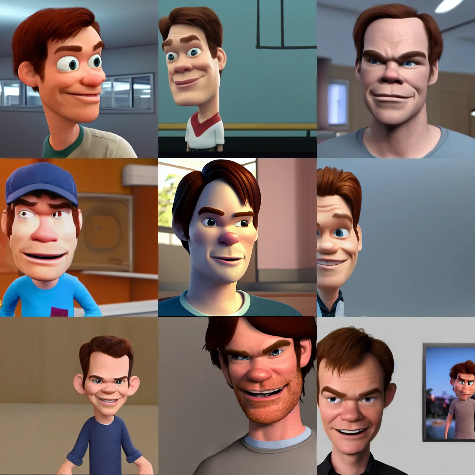 Prompt: screenshot of michael c hall in a pixar movie. 3 d rendering. unreal engine. amazing likeness. very detailed. cartoon caricature.