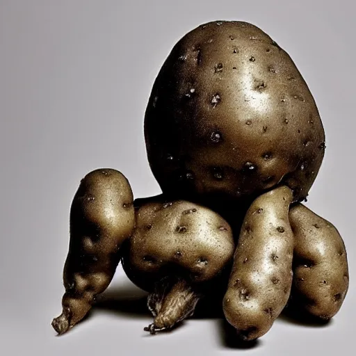 Prompt: A potato by H.R. Giger