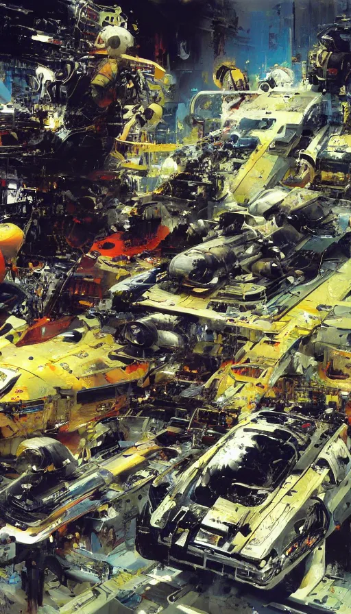 Image similar to techno artwork, by john berkey