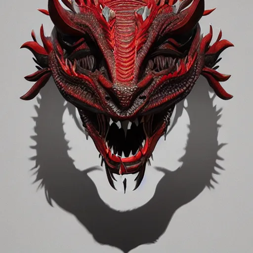 Prompt: chinese dragon mask, realistic, 8 k, extremely detailed, cgi, trending on artstation, hyper - realistic render, by greg rutkowski